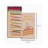 happy birthday boxed matches measurements