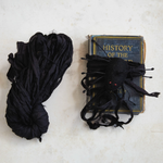 75 Yard Recycled Torn Silk Ribbon - black