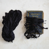 75 Yard Recycled Torn Silk Ribbon - black