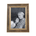 dark finished picture frame, gold accents, three sizes