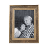 dark finished picture frame, gold accents, three sizes