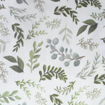 Pattern of green leaves on a white background