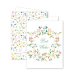 Two floral greeting cards with 'Best Wishes' text on a white background