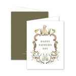 Father's Day card with decorative border and 'Happy Father's Day' text on a white background.