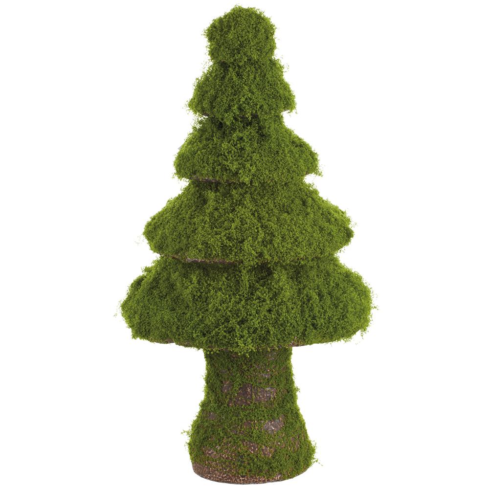 Moss-covered decorative tree on a white background
