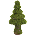 Moss-covered decorative tree on a white background