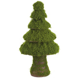 Moss-covered decorative tree on a white background
