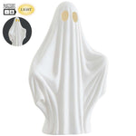 Ghost-shaped light with battery-operated indicator on a white background