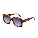Freyrs Vivian Sunglasses with tortoiseshell frame and blue lenses on a white background