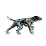 German Shorthaired Pointer dog shelfie featuring painted artwork encased in a thick clear freestanding block on white background