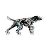 German Shorthaired Pointer dog shelfie featuring painted artwork encased in a thick clear freestanding block on white background