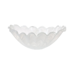 white onda glass bowl with wavy edge on a white background