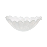 white onda glass bowl with wavy edge on a white background