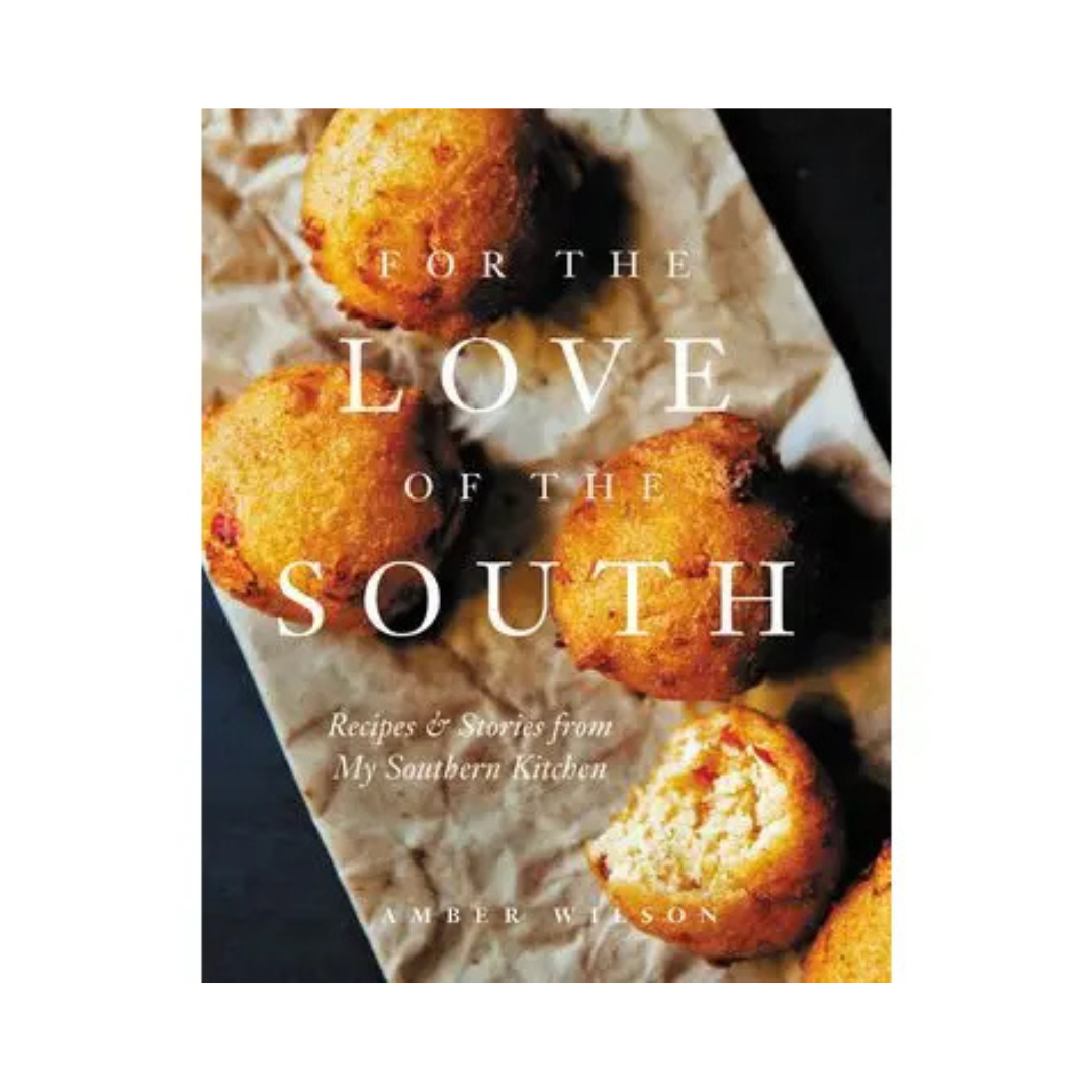 Book cover of 'For the Love of the South' with fried food on a white background