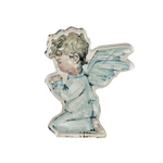 Decorative angel figurine with wings on a white background