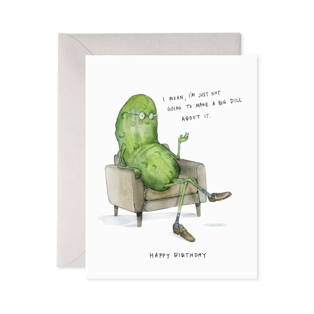 big dill birthday greeting card with coordinating envelope