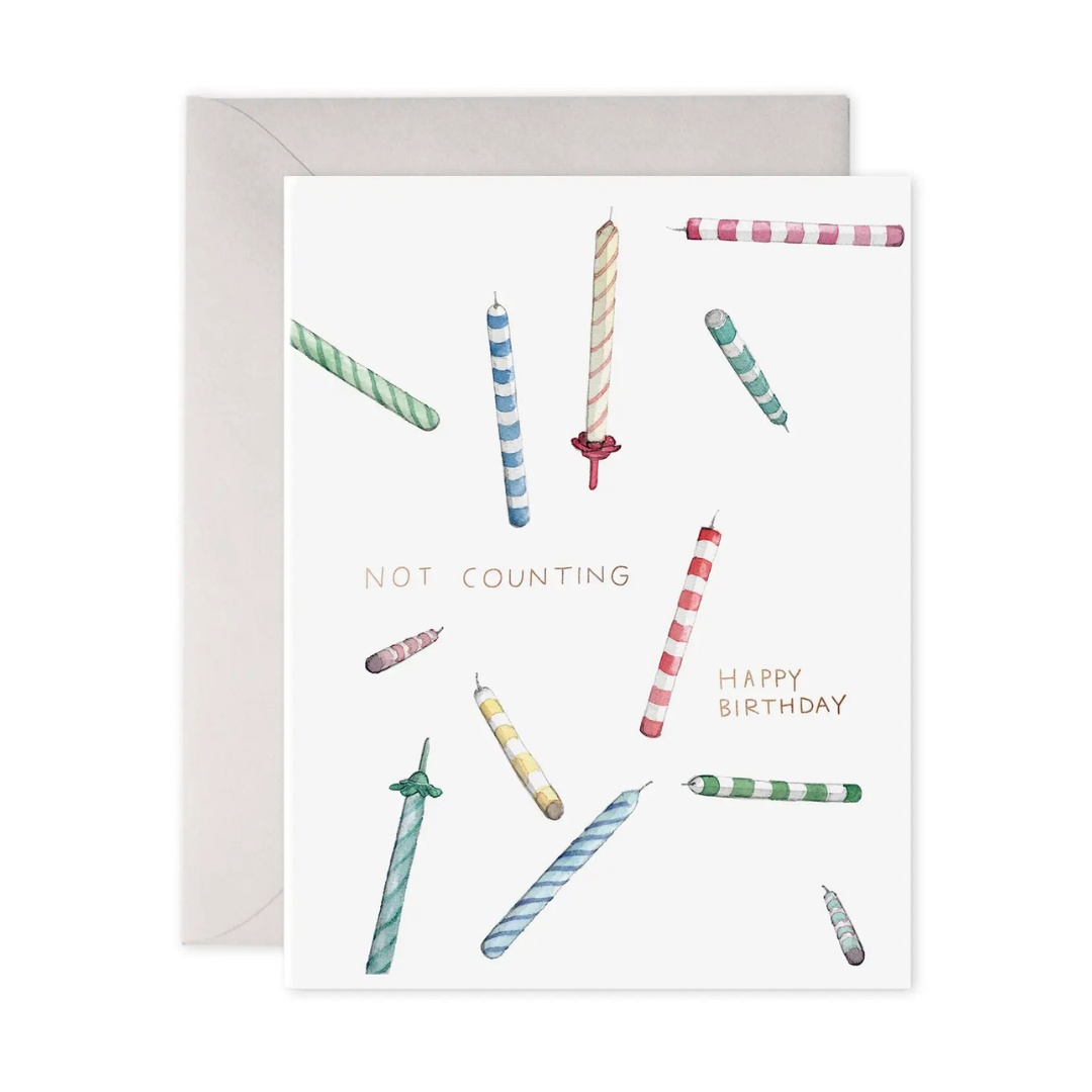 not counting candles birthday greeting card with coordinating envelope