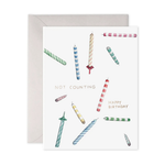 not counting candles birthday greeting card with coordinating envelope