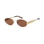 side view of the gold and brown Freyrs Soho sunglasses