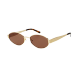 side view of the gold and brown Freyrs Soho sunglasses