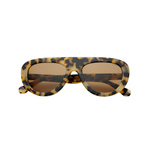 Tortoiseshell Freyrs Jett sunglasses with brown lenses on a white background