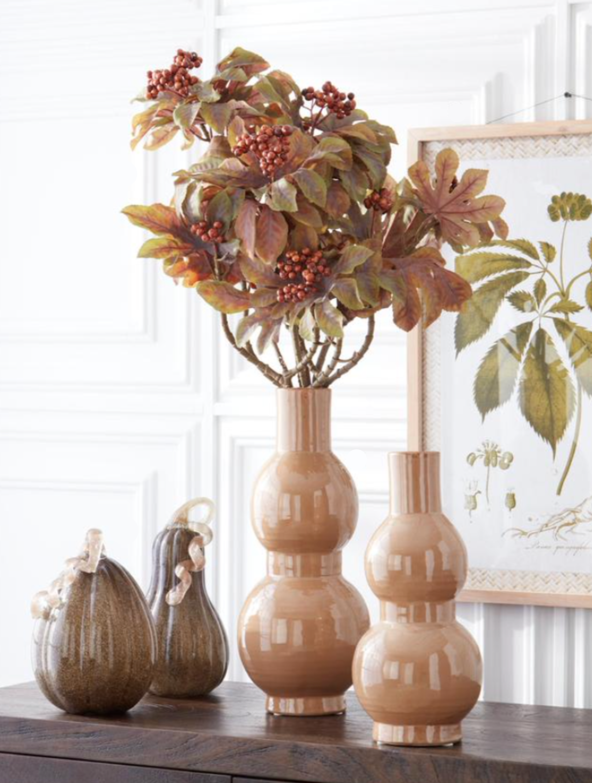 light brown ceramic double bubble vase, available in two sizes