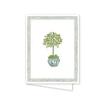 Greeting card with a topiary design on a white background