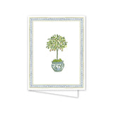 Greeting card with a topiary design on a white background