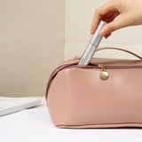 mauve pink simple portable cosmetic bag