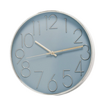 plastic round wall clock, grey and gold finish