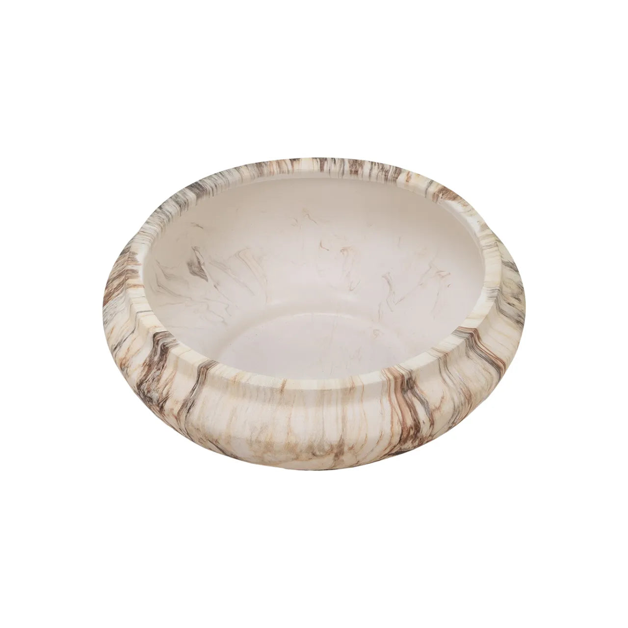 multicolor marble-like bowl on white background
