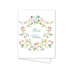 Greeting card with floral design and 'Best Wishes' text on a white background