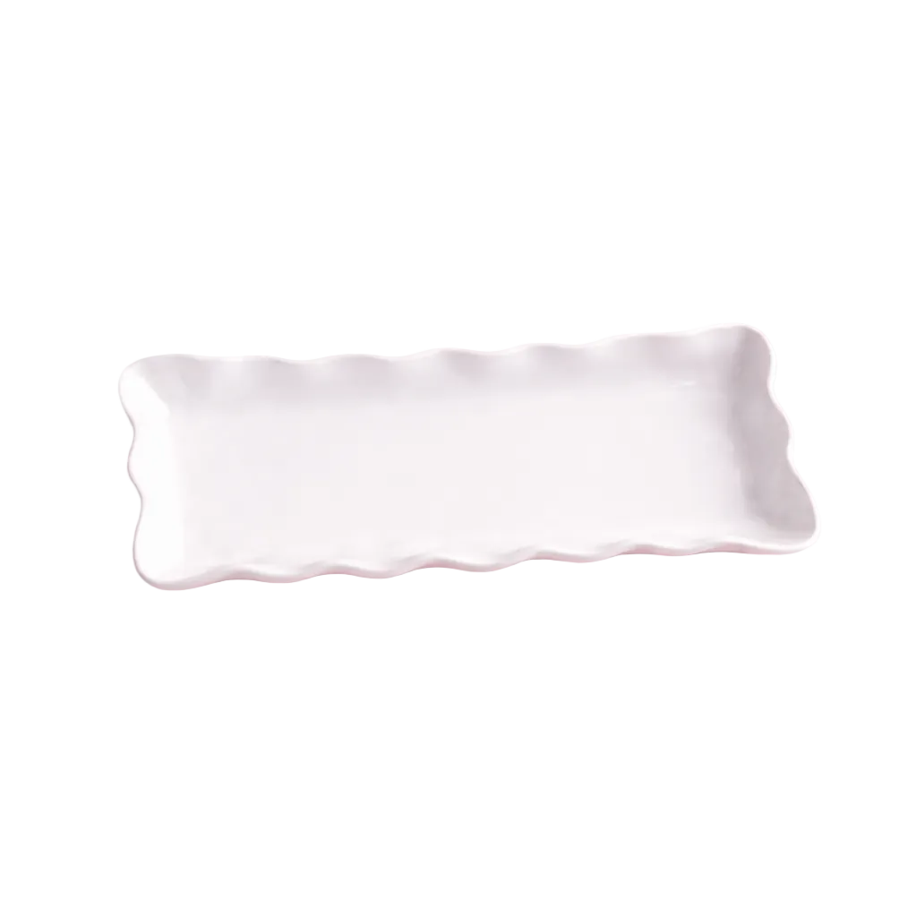 White ceramic tray on a white background