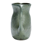 side view Quart Stoneware Pitcher, Reactive Glaze, Matte Teal