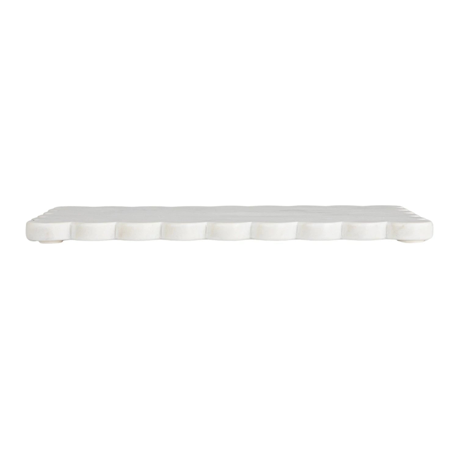 white marble scalloped cutting/cheese board