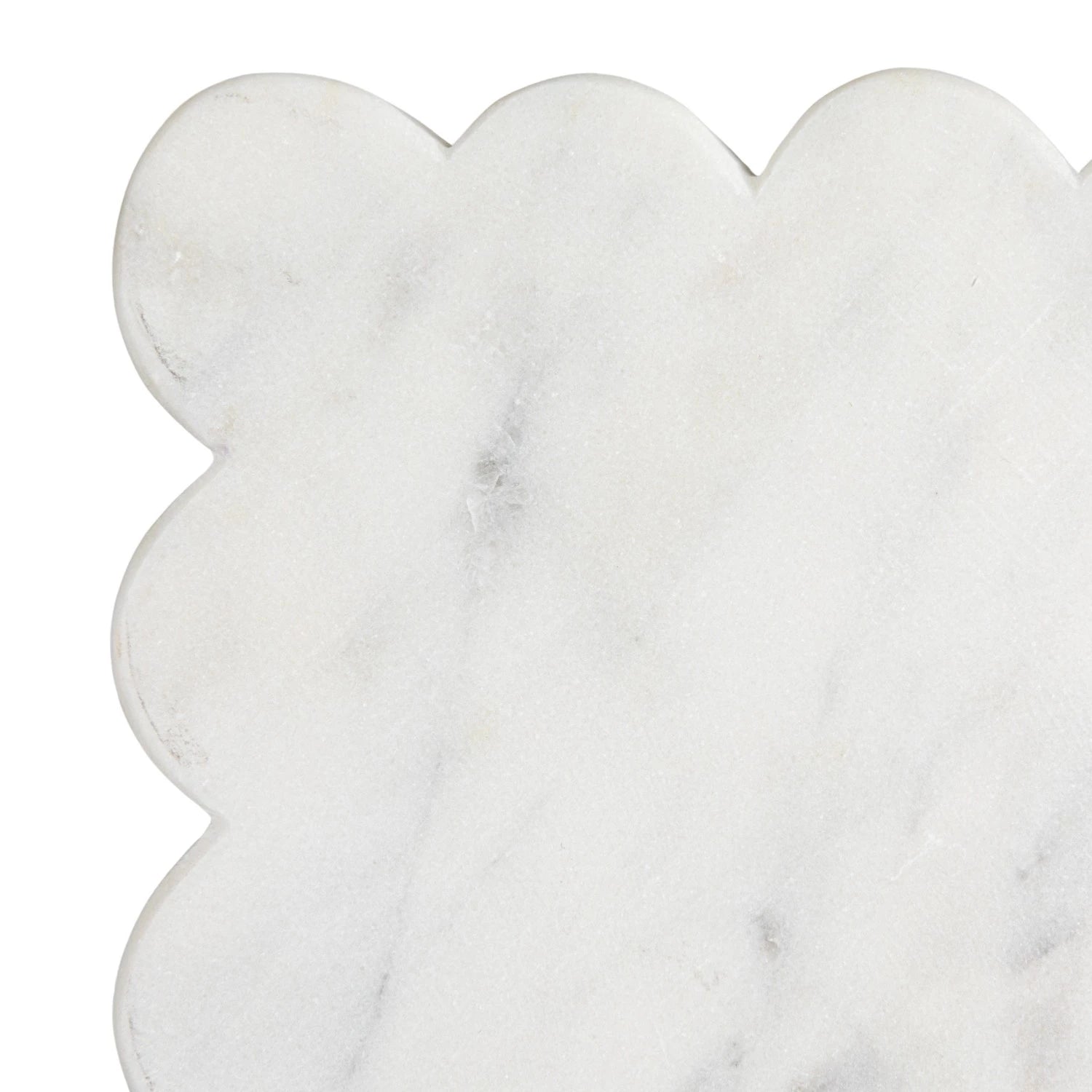 white marble scalloped cutting/cheese board