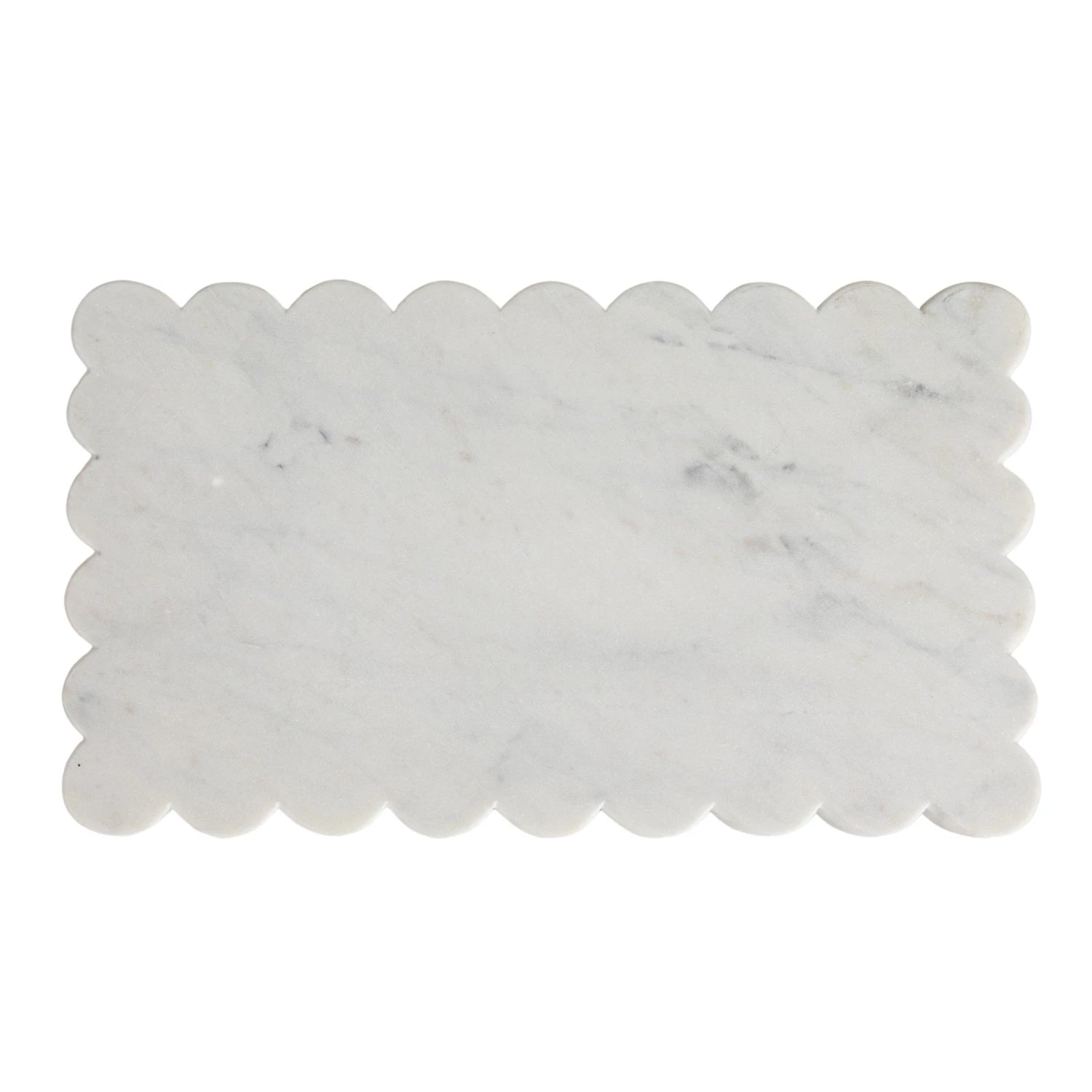 white marble scalloped cutting/cheese board