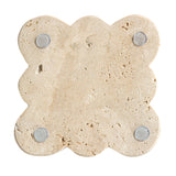 back view of travertine scalloped coaster