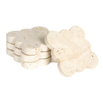 set of four travertine scalloped coasters 