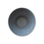 top of Stoneware Fluted Serving Bowl, Reactive  Blue Glaze