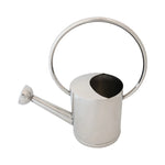 Silver watering can on a white background