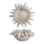 Decorative ceramic piece with birds on a white background