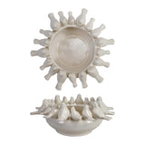 Decorative ceramic piece with birds on a white background