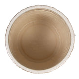 Empty beige bucket on a white background