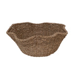 Brown woven basket on a white background