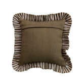 Brown pillow with striped design on a white background