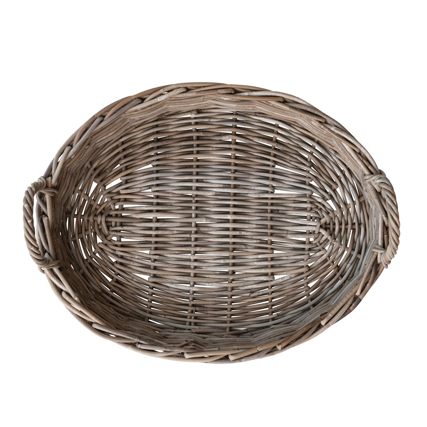 Wicker basket on a white background