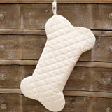 cream quilted dog bone stocking