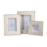 white marble picture frame, gold detail, multiple sizes