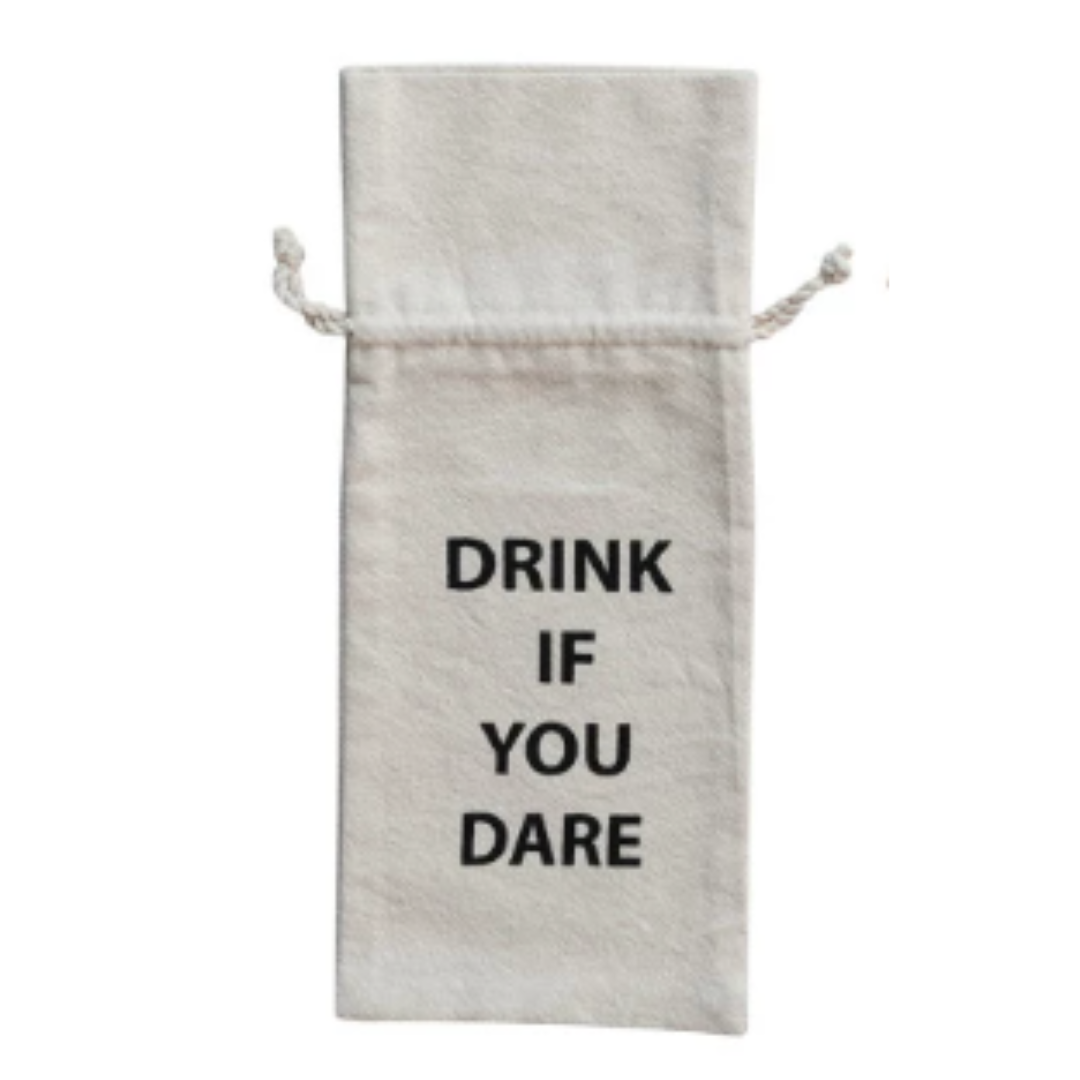 canvas halloween wine bag, drink if you dare